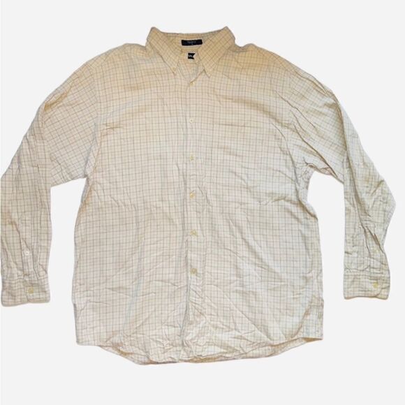 Nautica cream plaid shirt size L - Picture 1 of 4